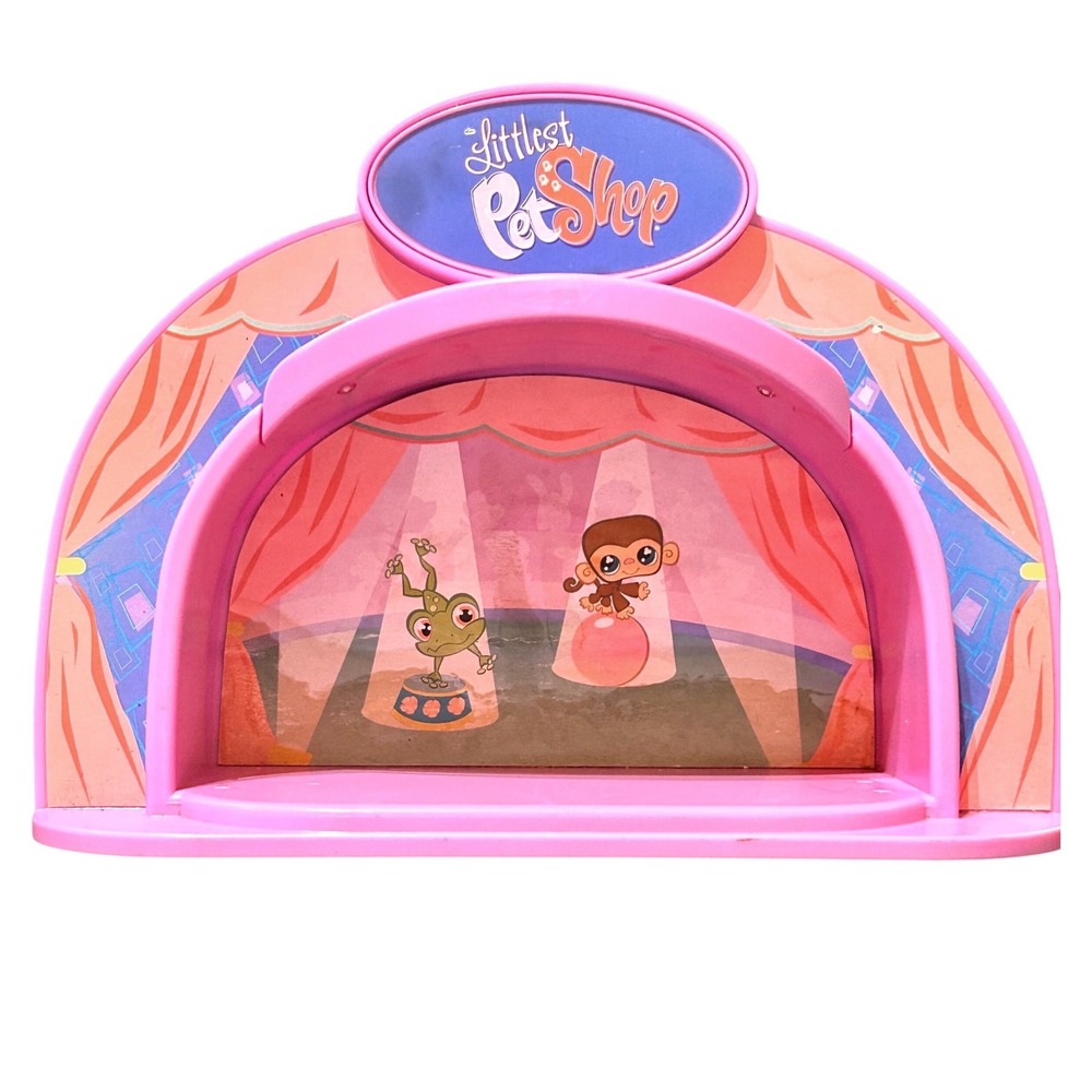 Vintage Littlest Pet Shop Stage Playset Purple Y2K Circus Light Up - tested